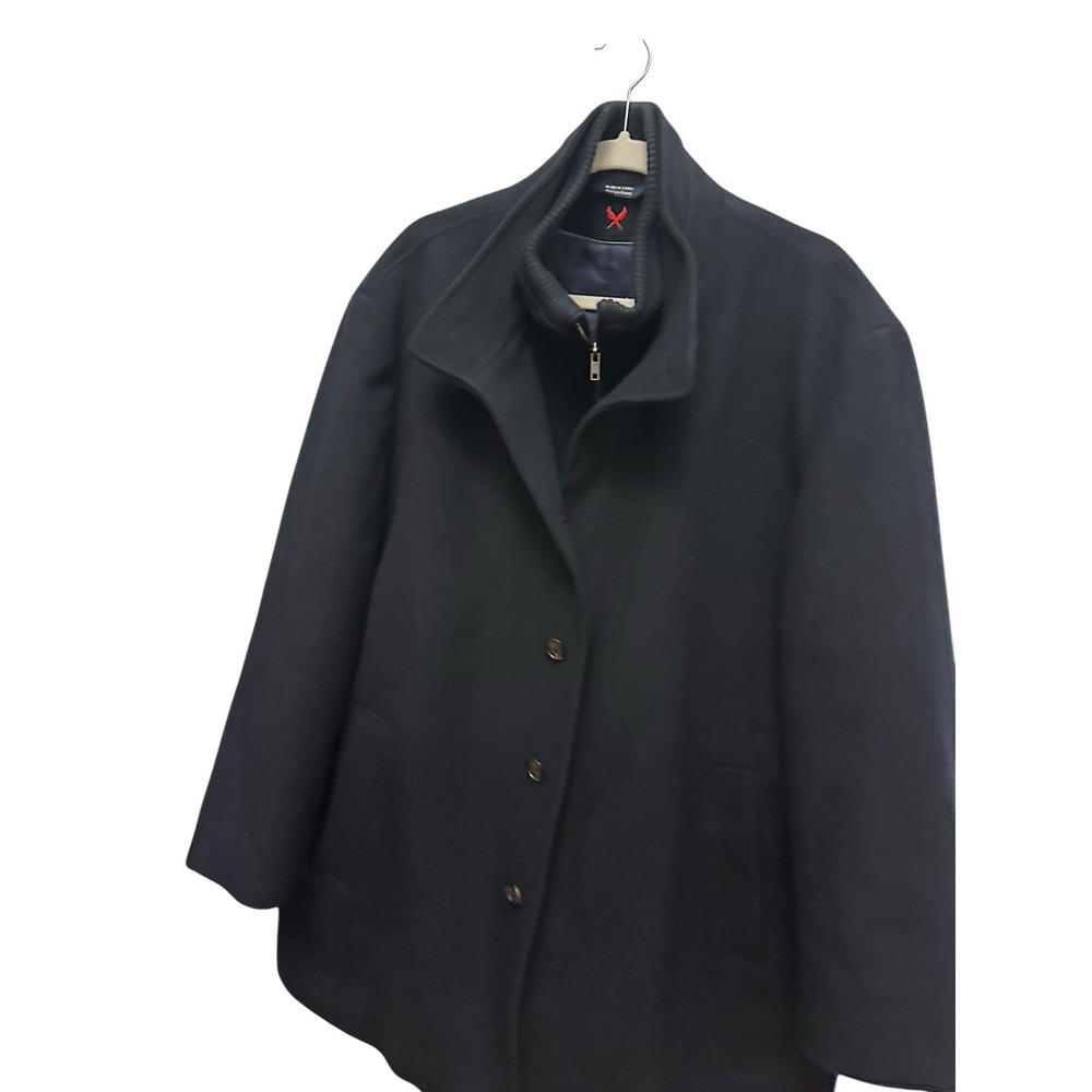 Cardinal Of Canada Car Coat 100% Wool Double Mock Mens Jacket XXL Navy Blue - Picture 2 of 12